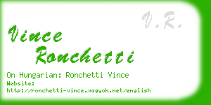 vince ronchetti business card